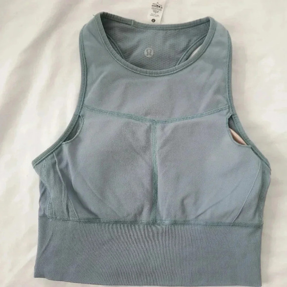 Lululemon Ebb to Train Bra Medium Support C/D Cup in Chambray Blue 4 - Picture 10 of 16